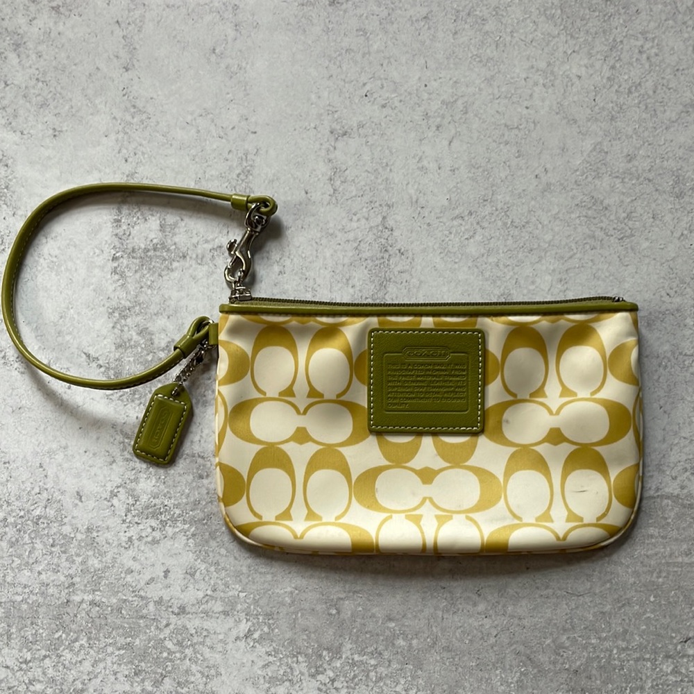 Green Coach Wristlet